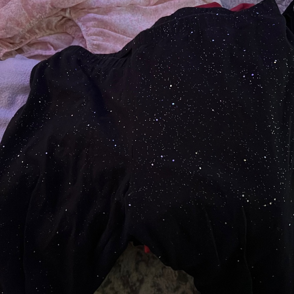 Girls black sparkle leggings